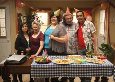 Dina Bacon, Louisette Dussault, Mélissa Mollen-Dupuis, Jean-Jacqui Boutet et Marco Collin